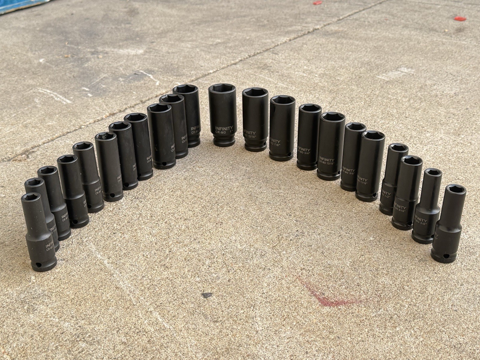 24pcs 1/2″ Dr. Deep Impact Socket Set SAE Metric Sockets 6pt.