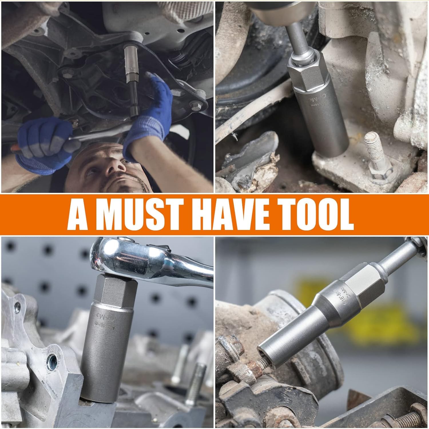 Bolt Extractor Kit for Deep Well Bolt, 11 Pcs Lug Nut Extractor Set, Deep Socket