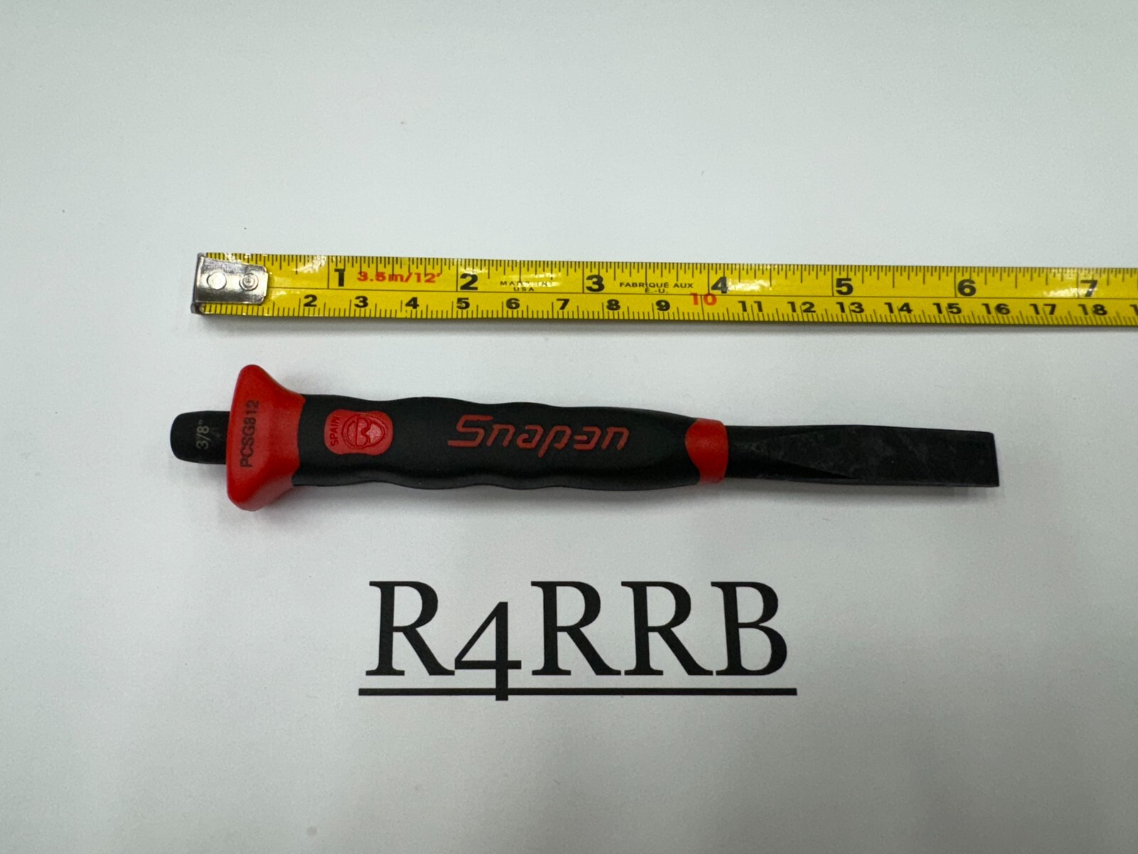 Snap-on Tools SPAIN NEW RED Soft Grip 3/8″ Flat Edge Chisel PCSG812R