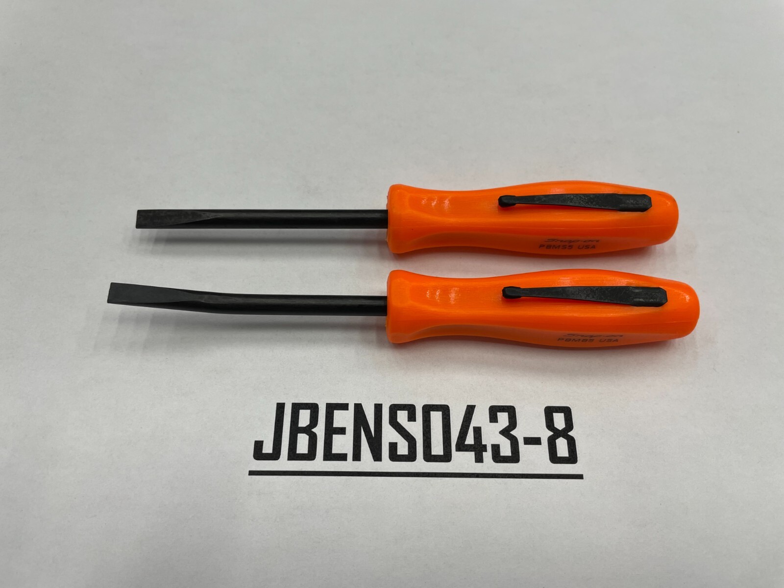 Snap-on Tools NEW 2pc ORANGE 5″ Length Straight & Bent Mini Pocket Prybar Set
