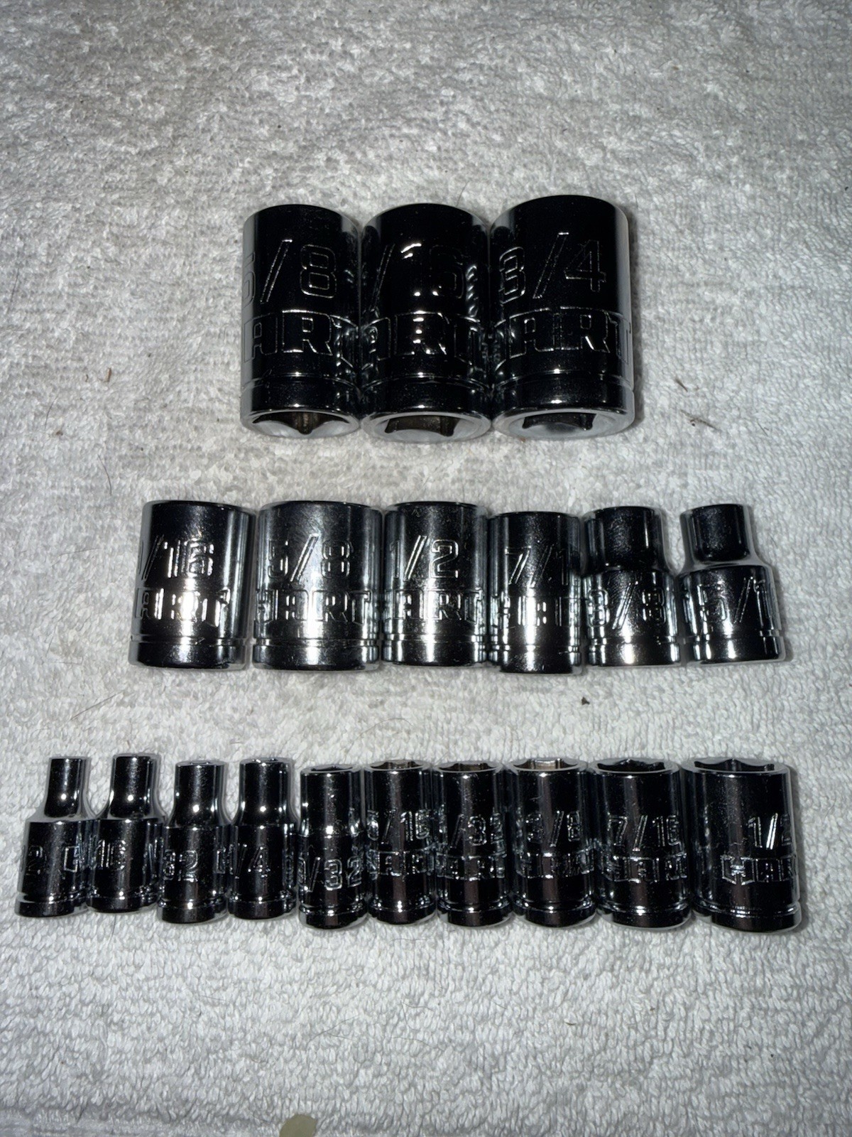 Hart SAE & Metric Sockets – Various Sizes. 1/4″ 3/8″ And 1/2″ Drive – 38 Pc.