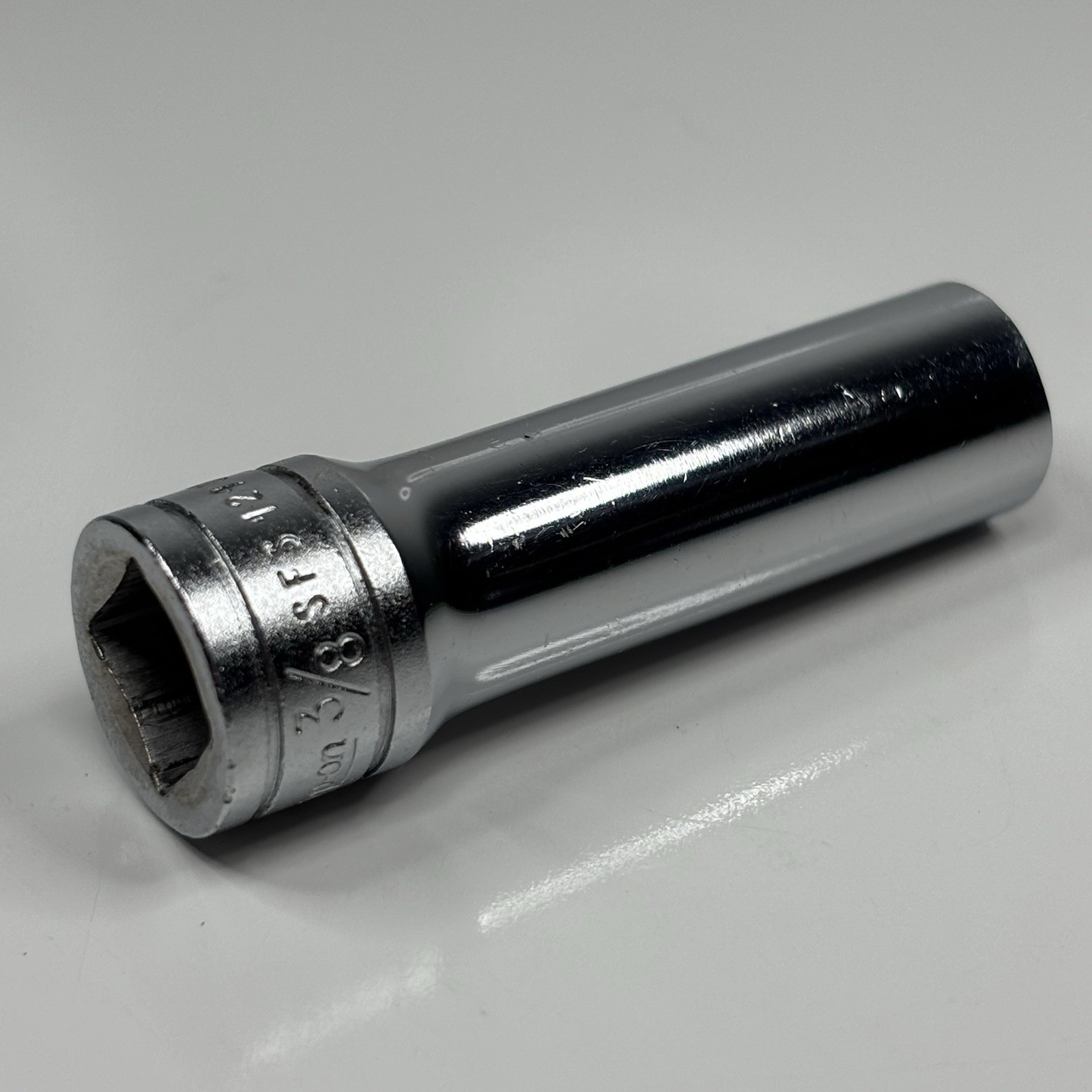 Snap On Tools SFS121 3/8 Dr 6Pt SAE 3/8 Flank Dr Deep Socket USA VTG VGC