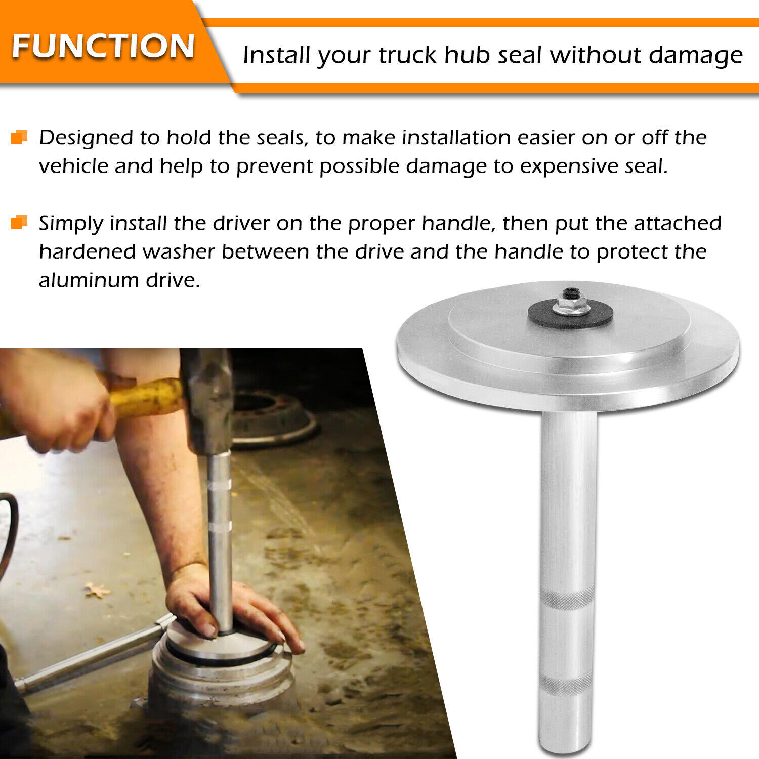 61850 Truck Hub Seal Installer Tool for Class 7/8 Trucks Trailers Medium Duty