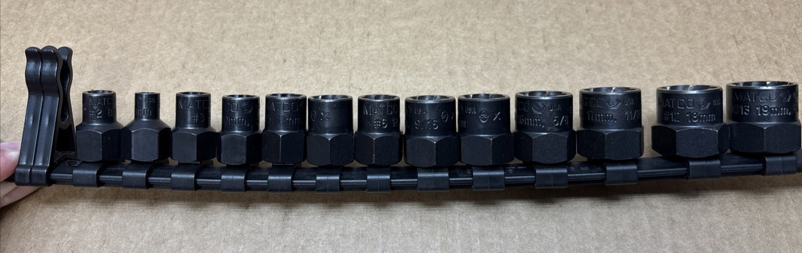 Matco Twist Bolt Extractor Socket Set of 13 Made in The U.S.A