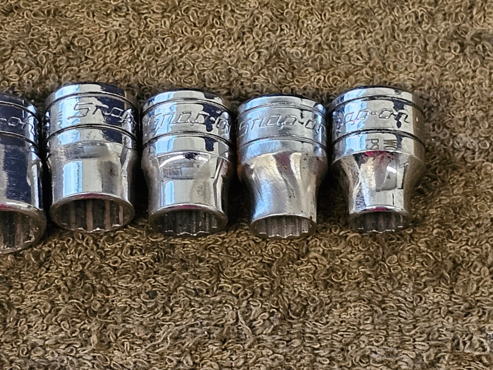 13 Snap On Socket Set 3/8″ Drive F F301 12 Point SAE 15/16 7/8 13/16 3/4 11/16