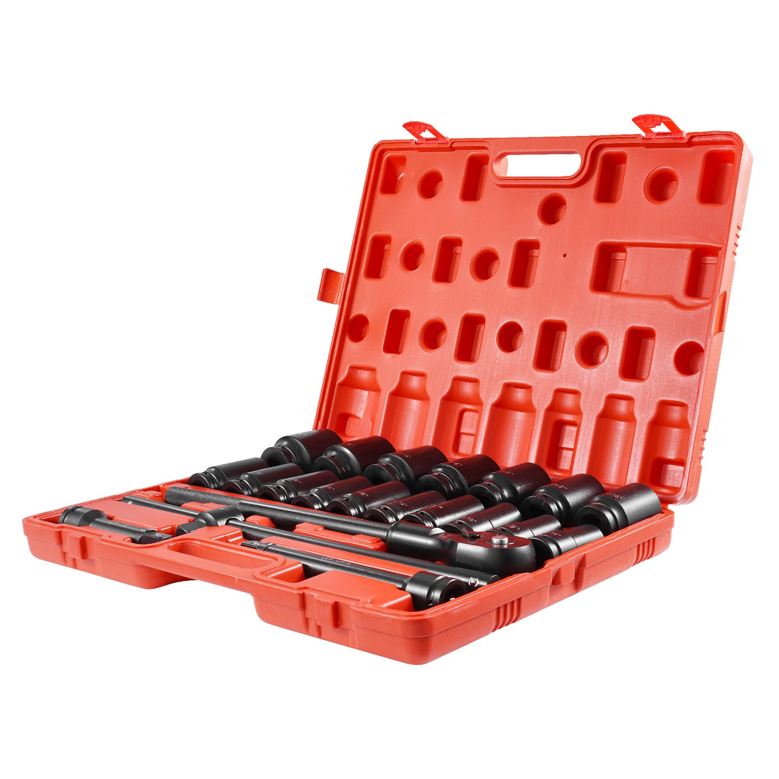 22Pc Impact Socket Set 3/4″ Drive Deep SAE Cr-Mo Extension Bar Sliding T-Bar