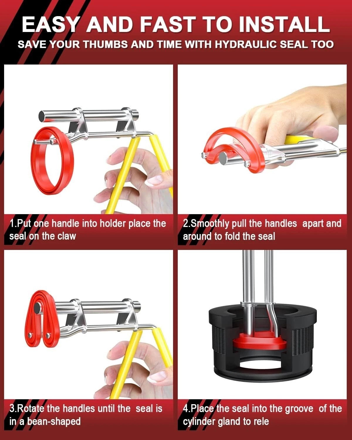 Professional 5-Piece Hydraulic Seal Installation Tool Kit for Efficient Repairs