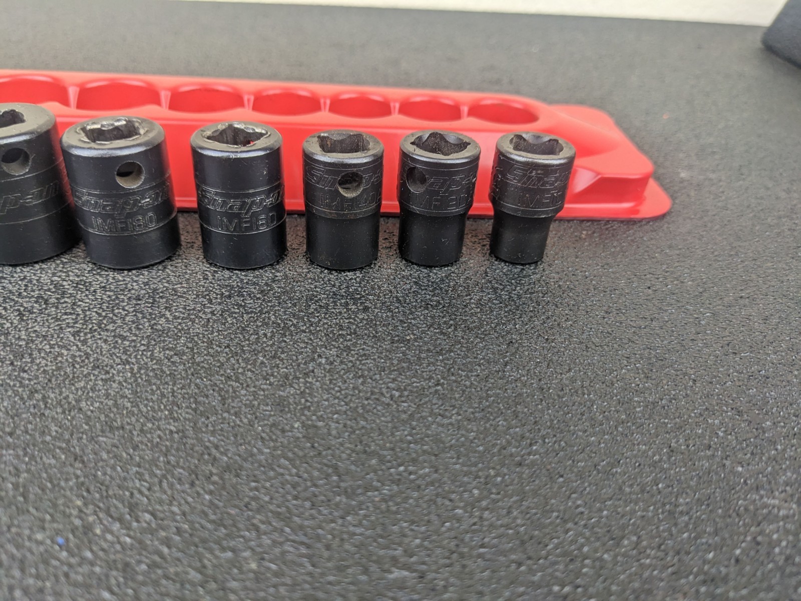 #bm391 Snap On Tools 12 Piece SAE Short 3/8 Impact Sockets Shallow Sockets