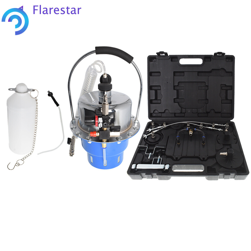 Portable Pneumatic Air Pressure Brake Kit + Clutch Bleeder Valve System Kit