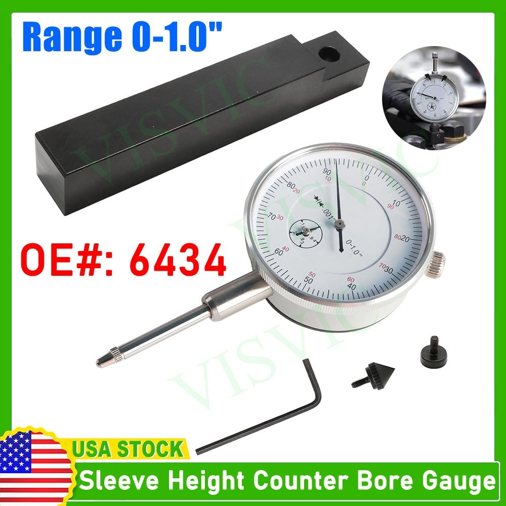 6434 Sleeve Height and Counter Bore Gauge Kit For All Diesel Engines Range 0-1″