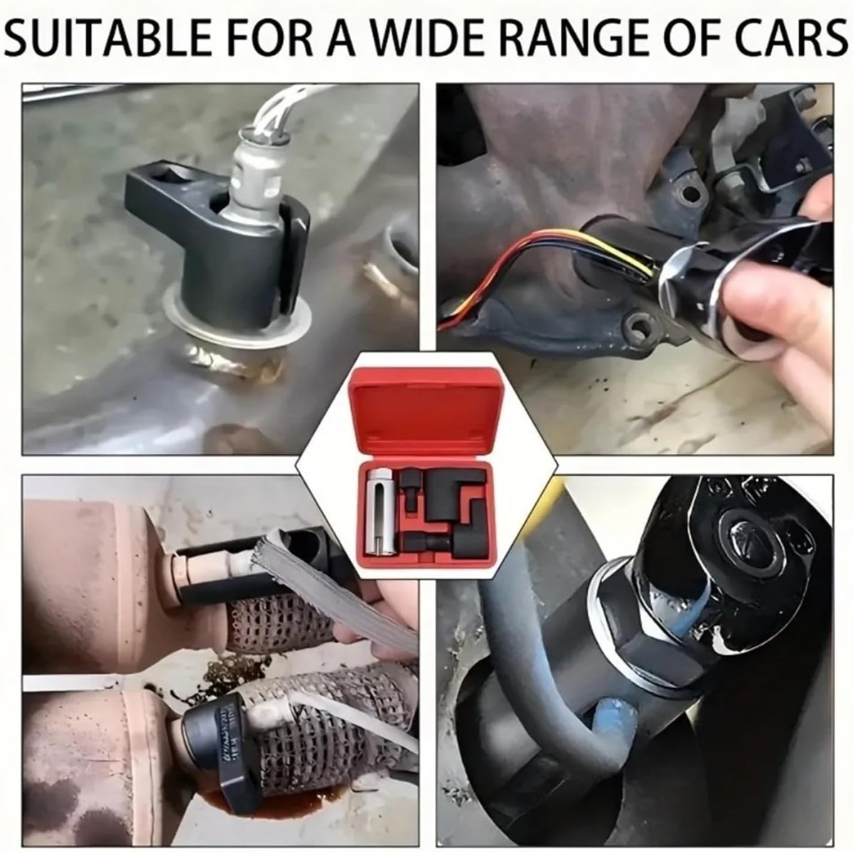 O2 Oxygen Sensor Socket Thread Chaser Set 5PCS O2 Sensor Wrench Removal Tool Kit