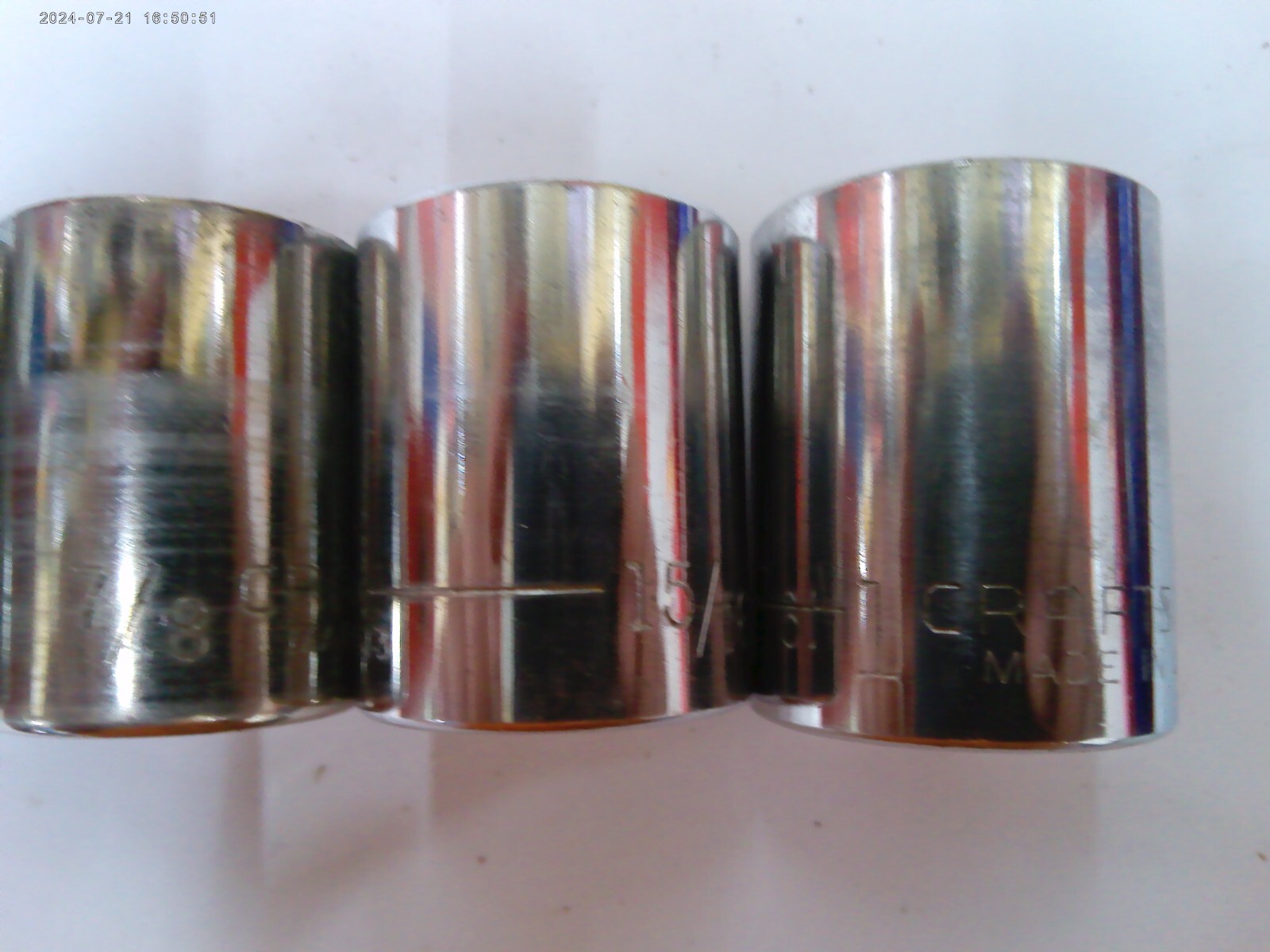 USA Craftsman 4 Sockets 13/16”7/8”15/16” 1 12 Point 1/2” Drive SHALLOW BIN F/S