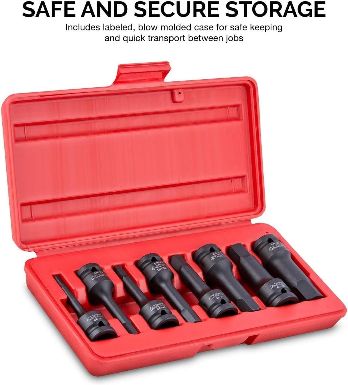 8-PCS 1/2-In Drive Allen Socket Set 3-In 1/2-In Impact Hex-Bit Socket Set SAE
