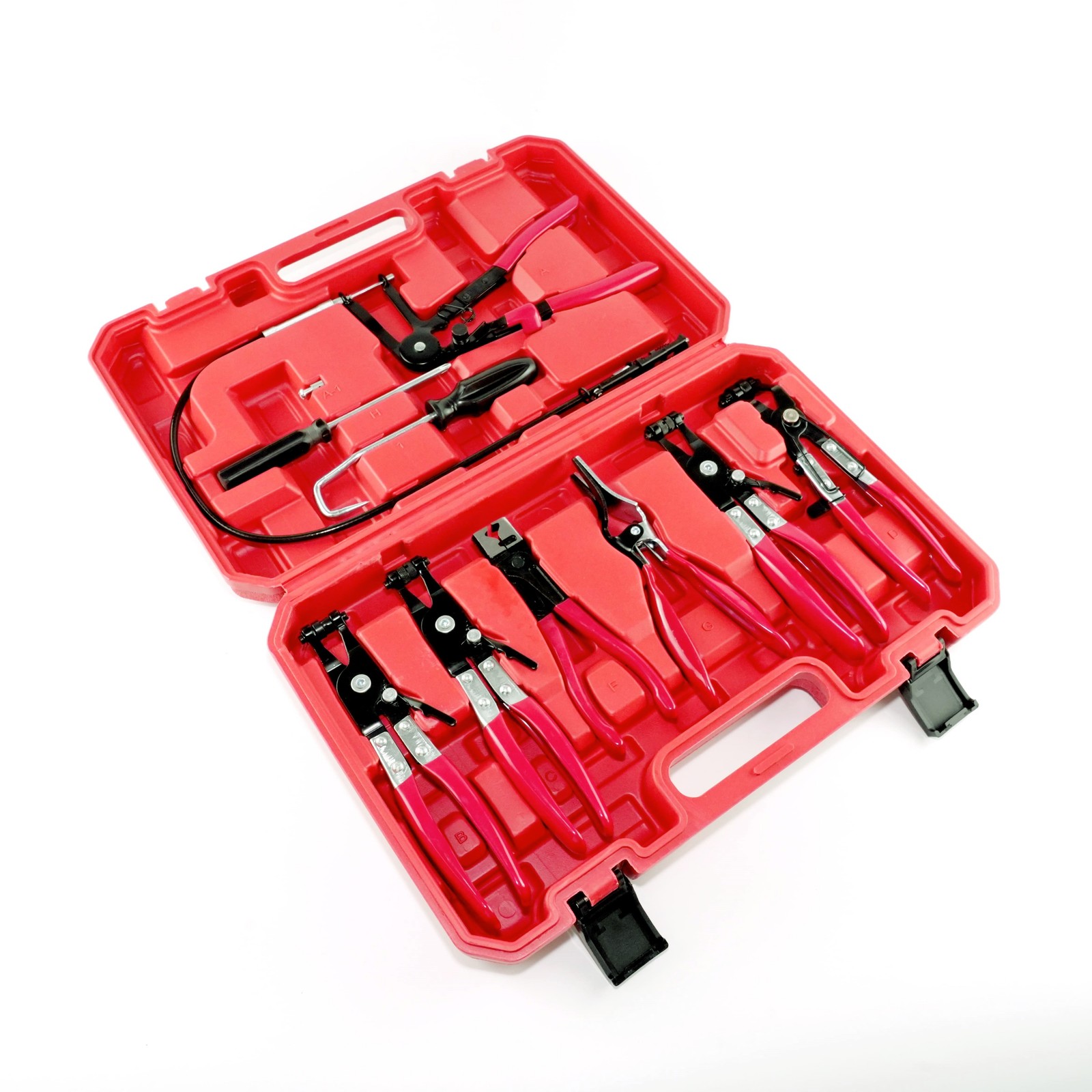 Hose Clamp Clip Remover Pliers Wire Long Reach Kit Fuel Oil Water Hose Tool 10Pc