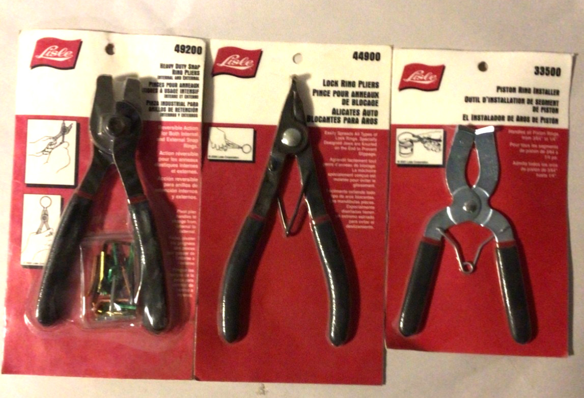 Lisle Tools Lock Ring Pilers Lot of 3 see Pictures for sizes