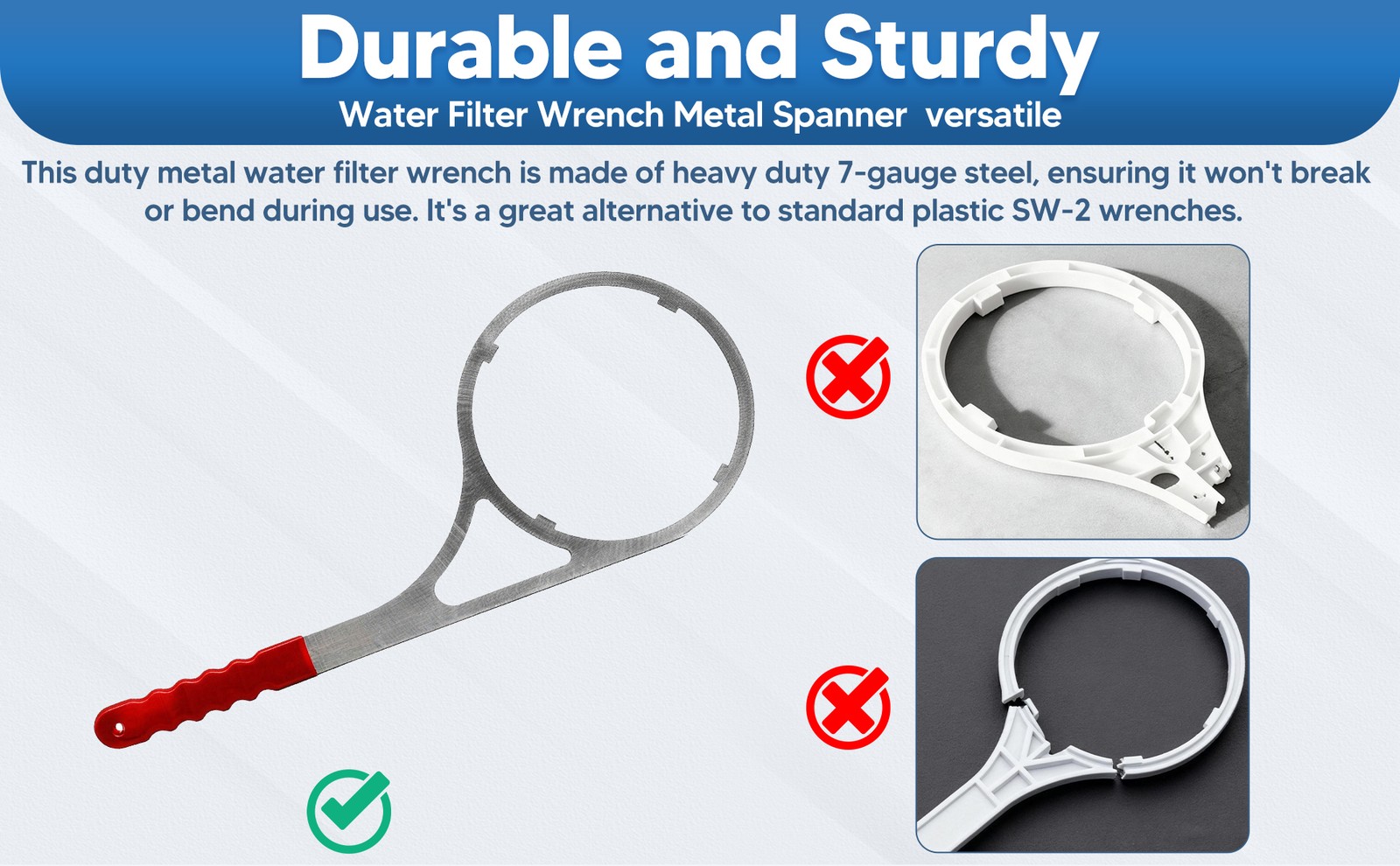 Water Filter Housing Wrench 6.25“ Versatile Tool Metal for AP802/AP-802