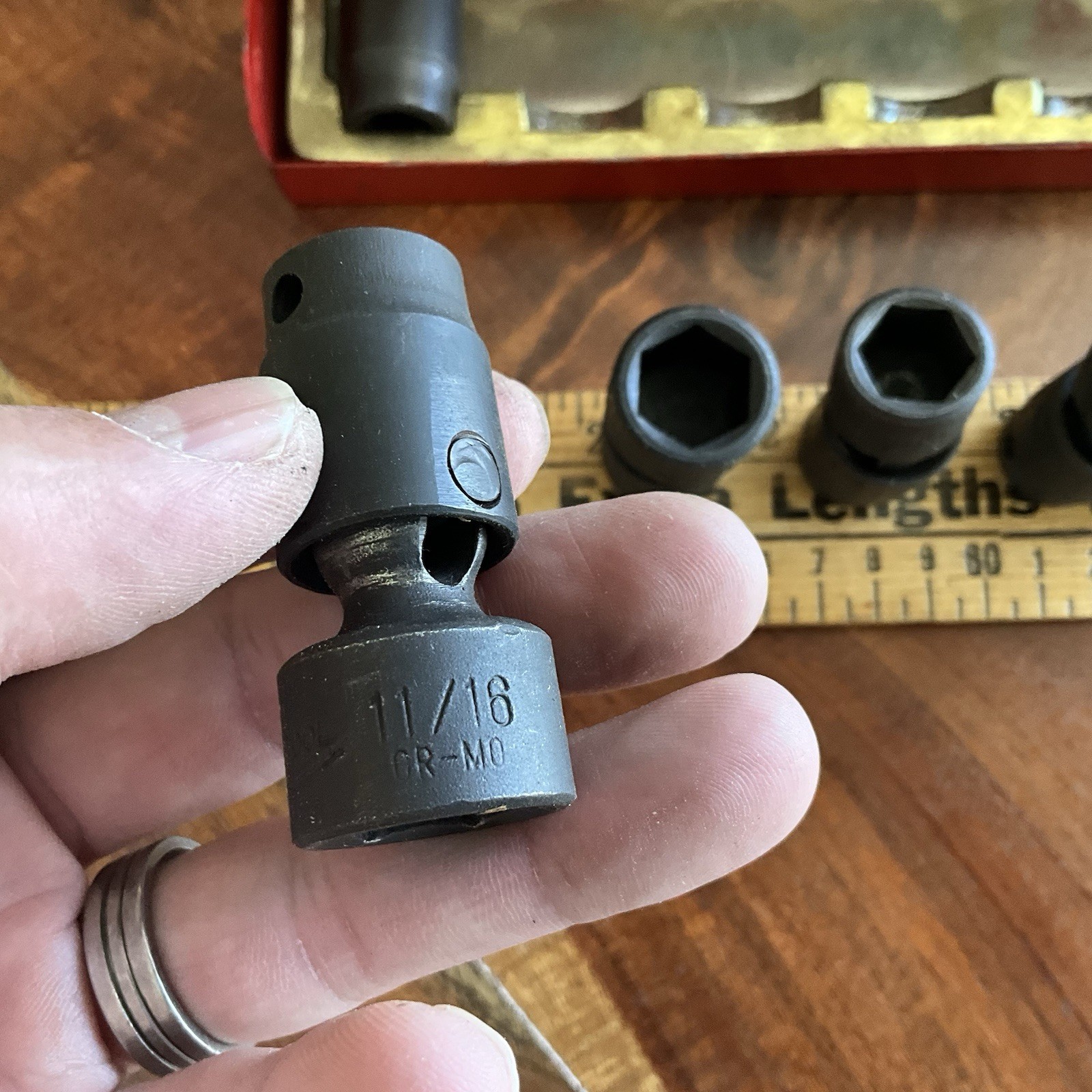 Vintage Universal Swivel Impact Set w Case 3/8″ Drive 7/16″ to 3/4″ 6 Point