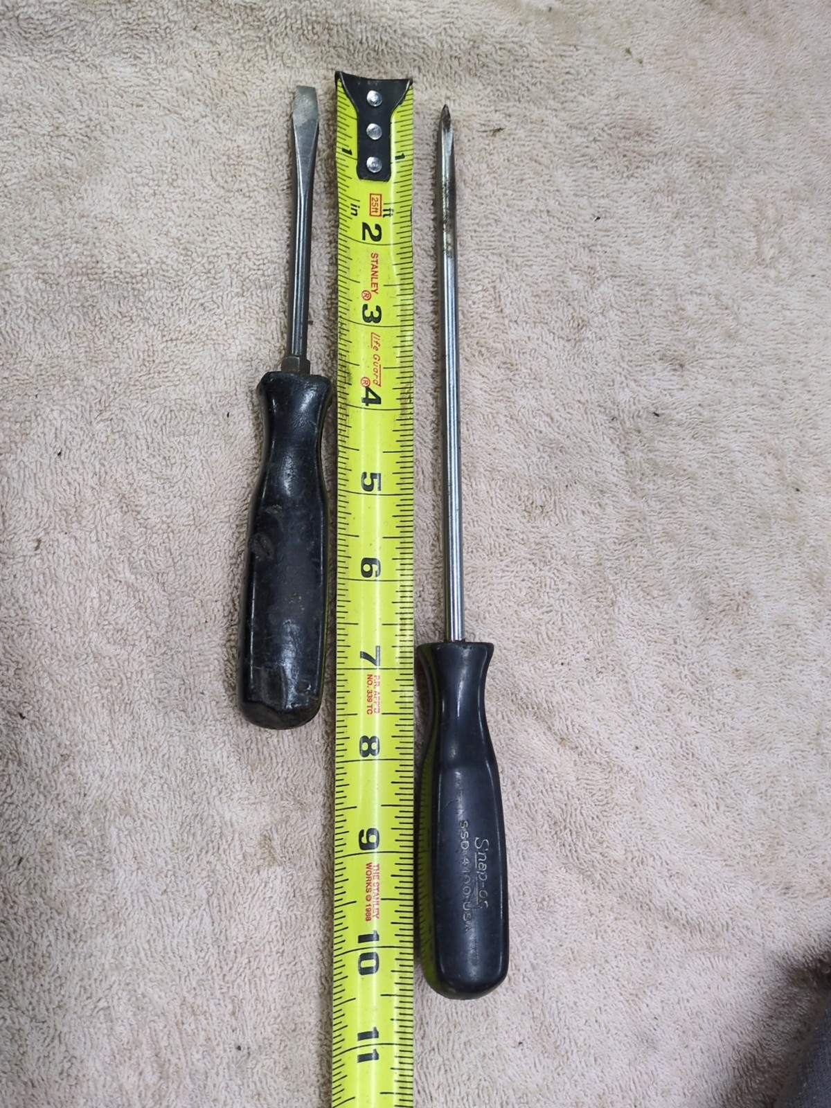 2- Snap-On Flat Slotted Screwdriver SSD4100 13.5 Inch Long & SSD4 7.5 Inch Long