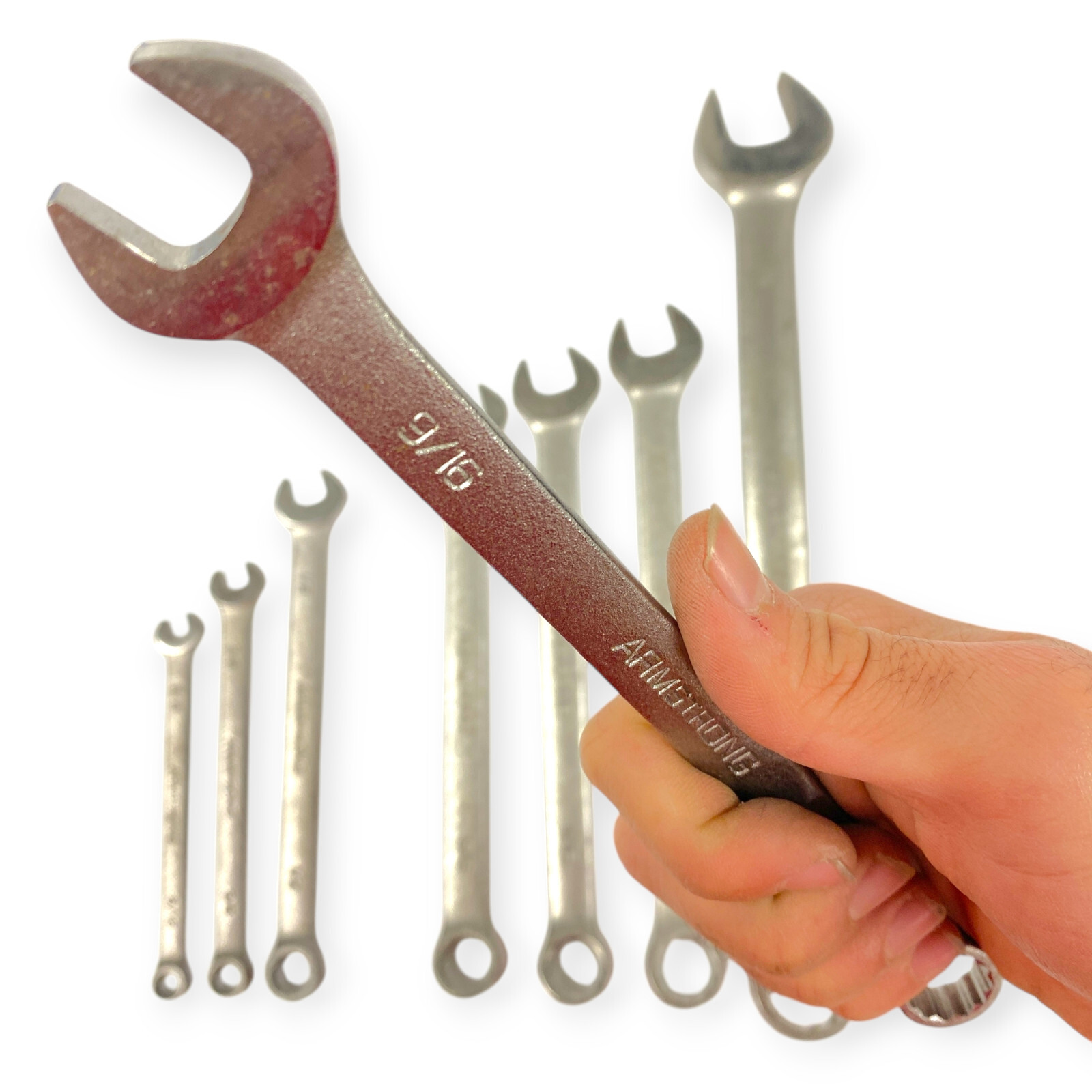 Armstrong 29-344 5/16 in to 1 1/8 in Combination Wrench Set, 8 Pcs, Made in USA