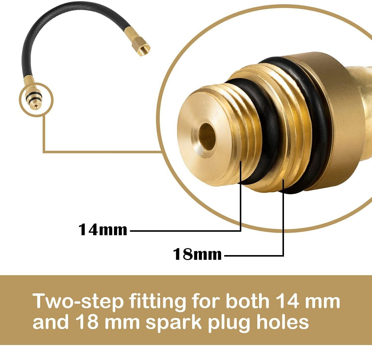 Air Valve Holder 12″ Flexible Hose 19700 for 14mm and 18mm Spark Plug Threads