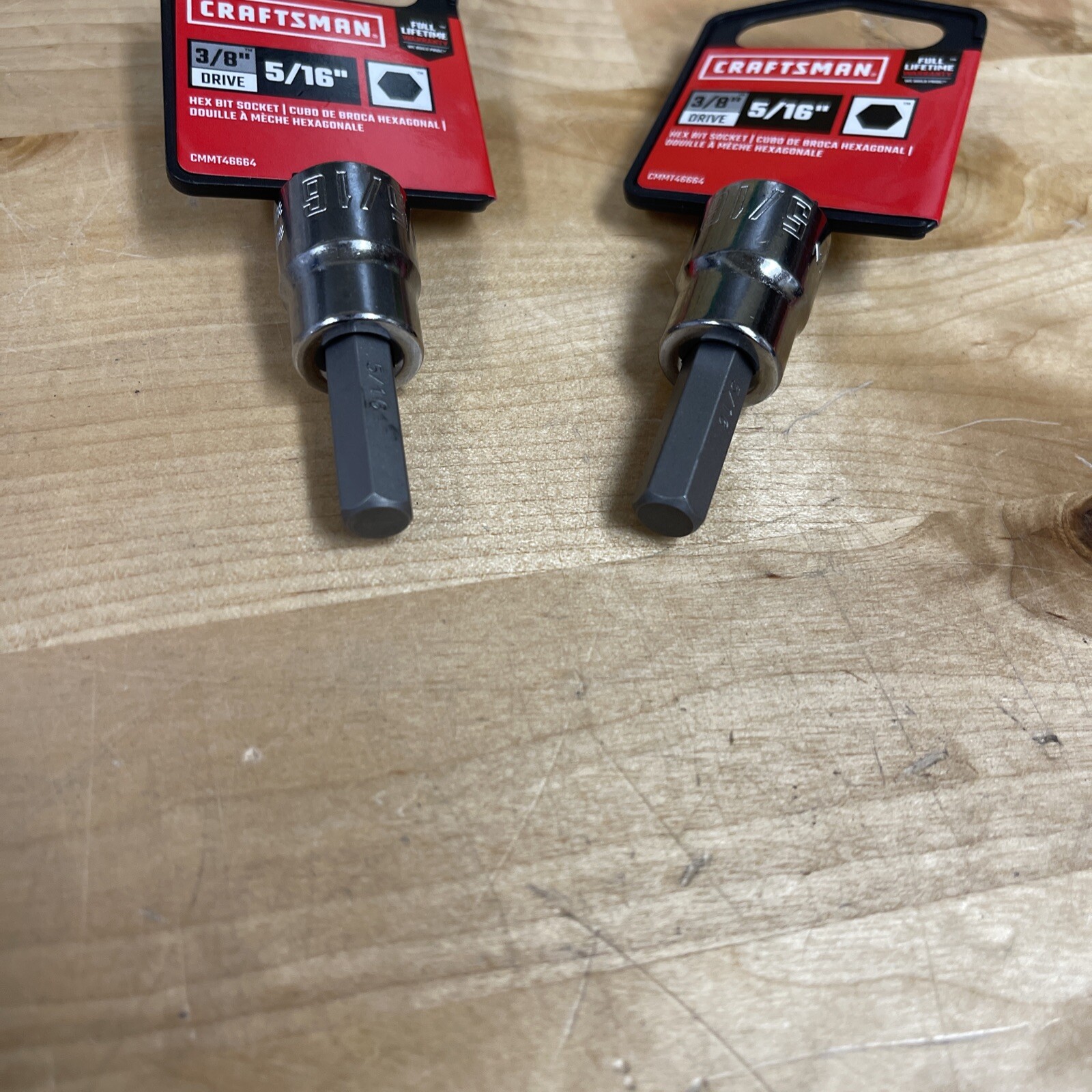 2 Pack Craftsman 5/16″ Hex Bit Standard SAE Driver Socket 3/8″ Drive CMMT46664