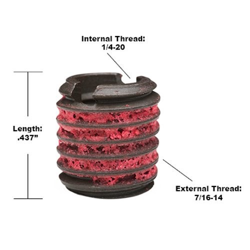 Durable Black 1/4-20 Thread Repair Kit with Easy-Install Carbon Steel Inserts