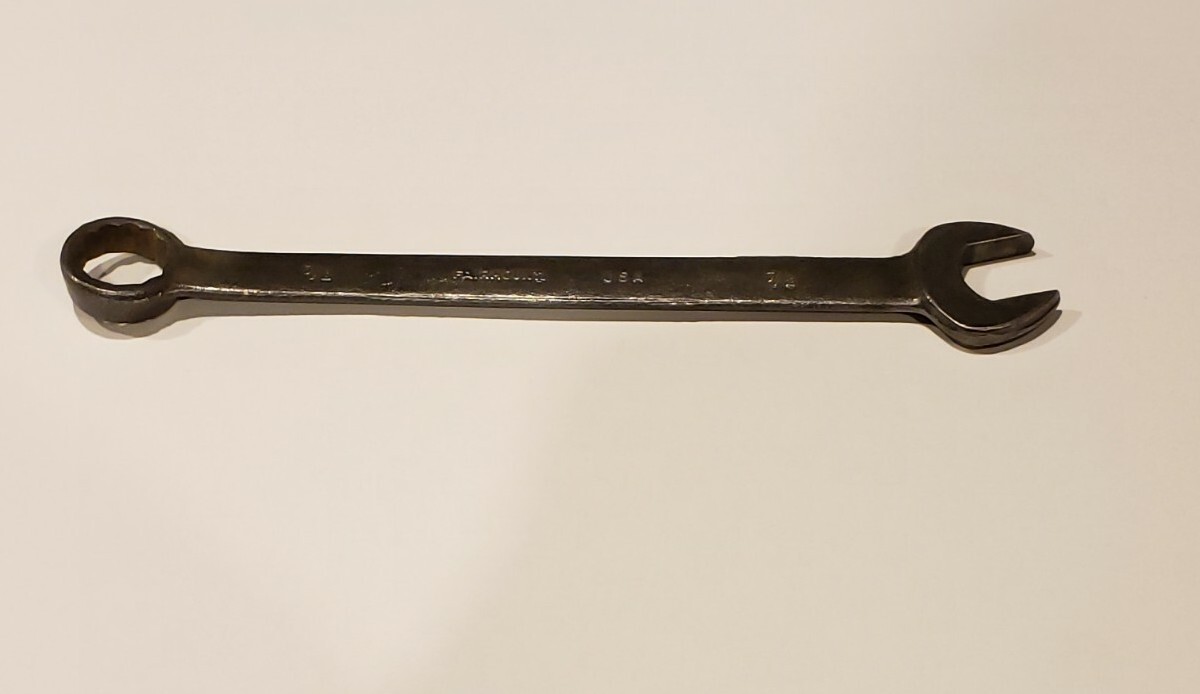 Fairmount 7/8″ 12pt Black Industrial Finish Combination Open Box End Wrench USA