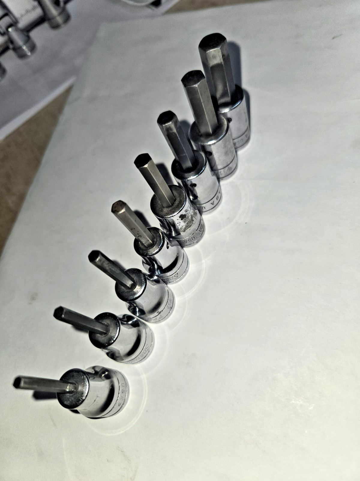 Snap-on Tools 8 Piece 3/8″ Drive SAE Hex Allen Socket Set 1/8” To 3/8” 208EFAY