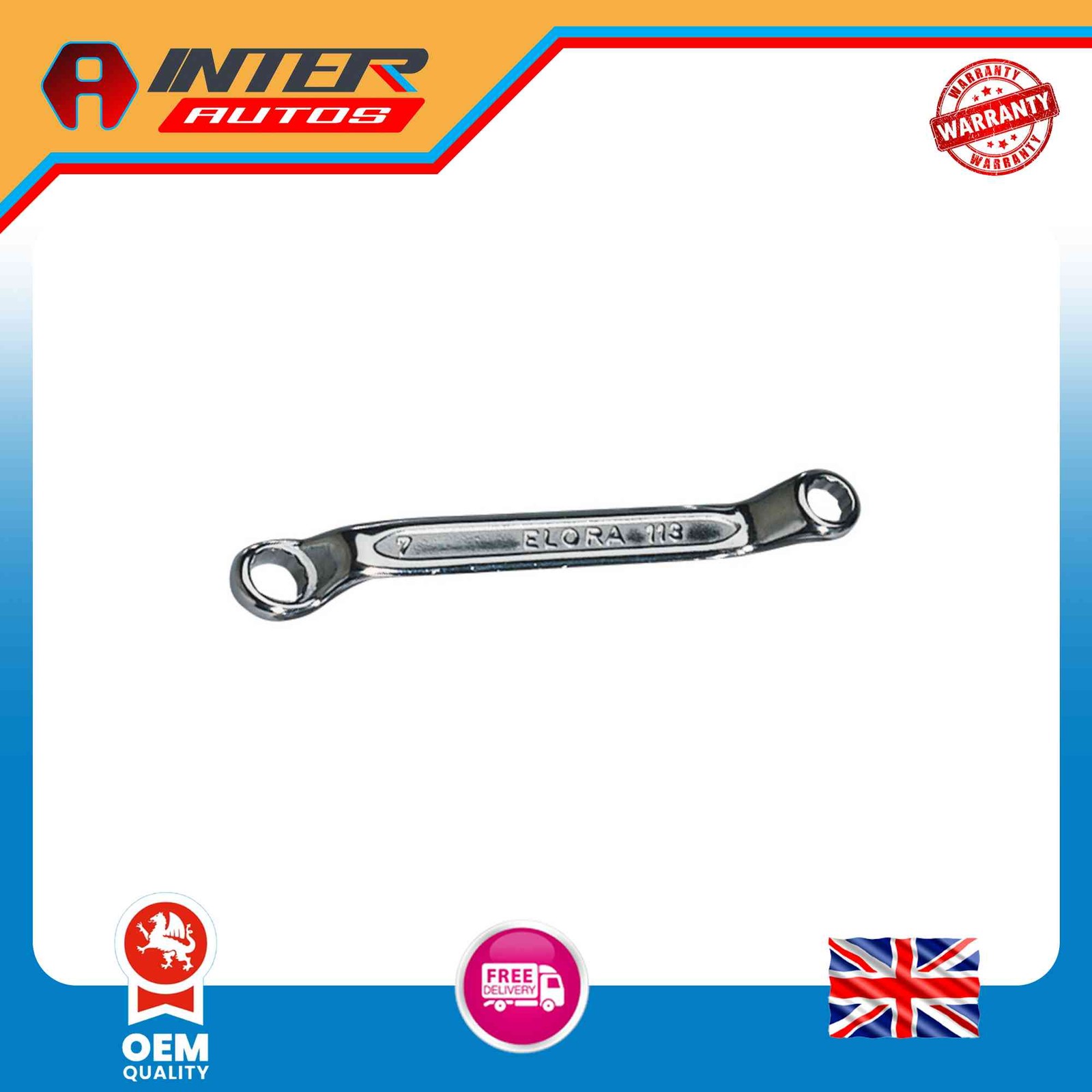 Draper Elora Midget Deep Crank Metric Ring Spanner, 6 x 7mm 02604