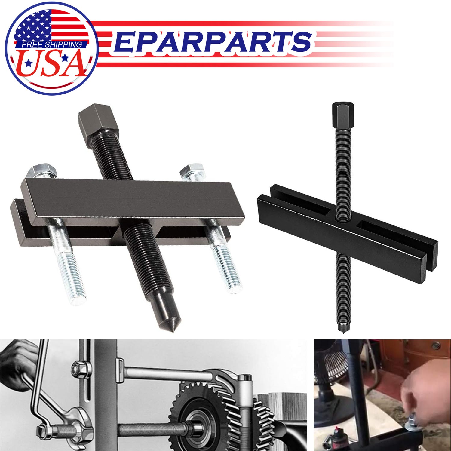 7393 Gear and Pulley Puller + 522 Large Gear and Pulley Puller Tapped Holes Kits