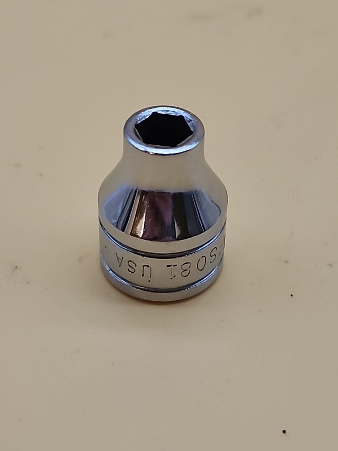 Snap-on Tools 3/8″ Drive 1/4″ 6PT Shallow Chrome Socket FS081 USA