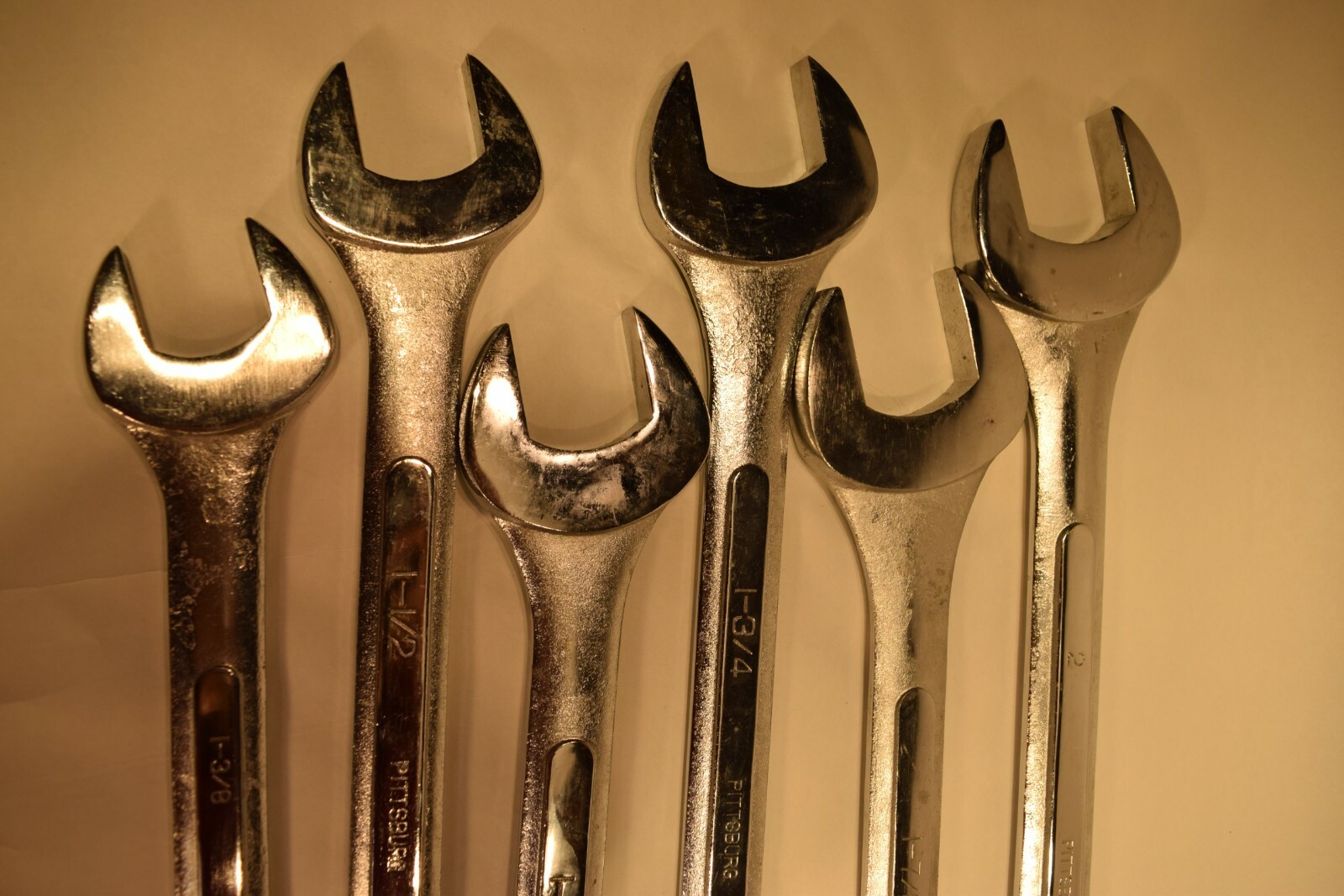 6 Large Pittsburgh Combination Wrenches 2″, 1-7/8, 1-3/4, 1-5/8, 1-1/2, 1-3/8