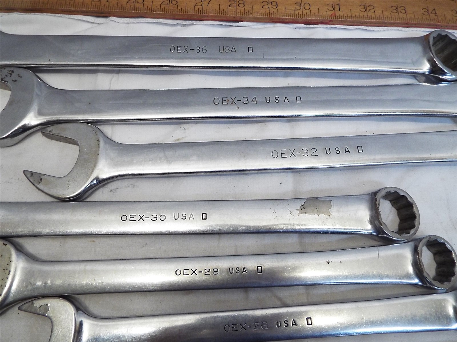 Set 12 Snap-On Combination SAE Wrenches 7/16″ to 1-1/8″ OEX 14-36