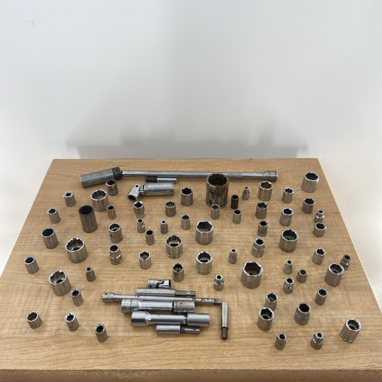 Large Lot Of 60+ Sockets Swivels Various Brands And Sizes Craftsman
