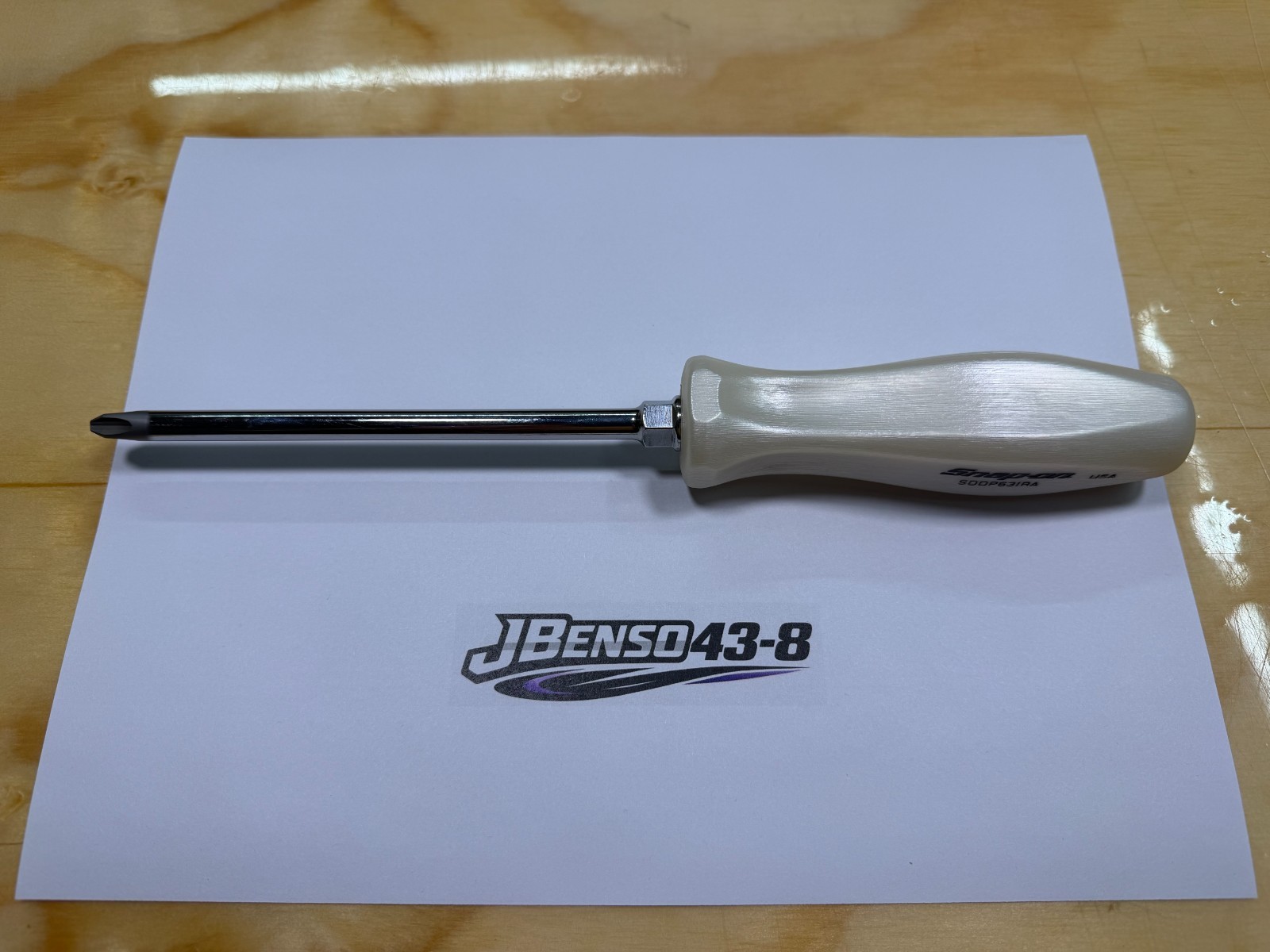 Snap-on Tools NEW PEARL WHITE #3 Phillips Hard Handle Screwdriver SDDP63IRAPW