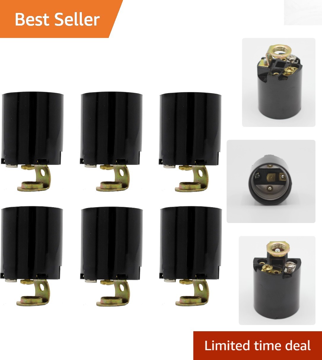 Versatile Medium Base E26 Socket – 6 Pack Keyless Fixtures for Safe Lighting