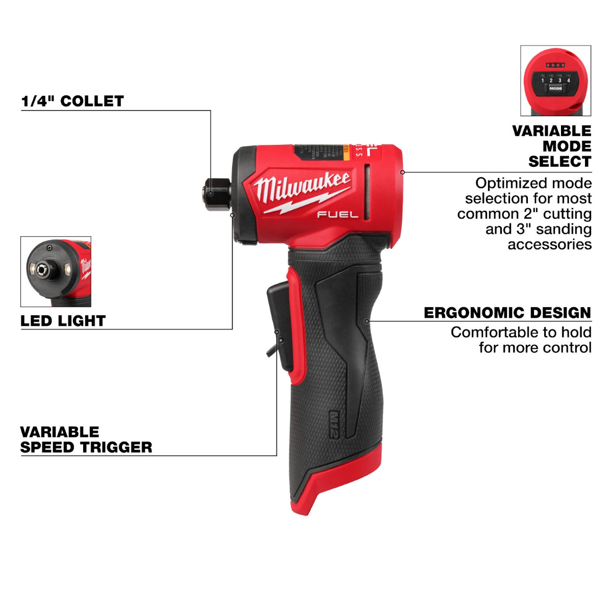 Milwaukee Tool M12 FUEL 1/4 Inch Right Angle Die Grinder