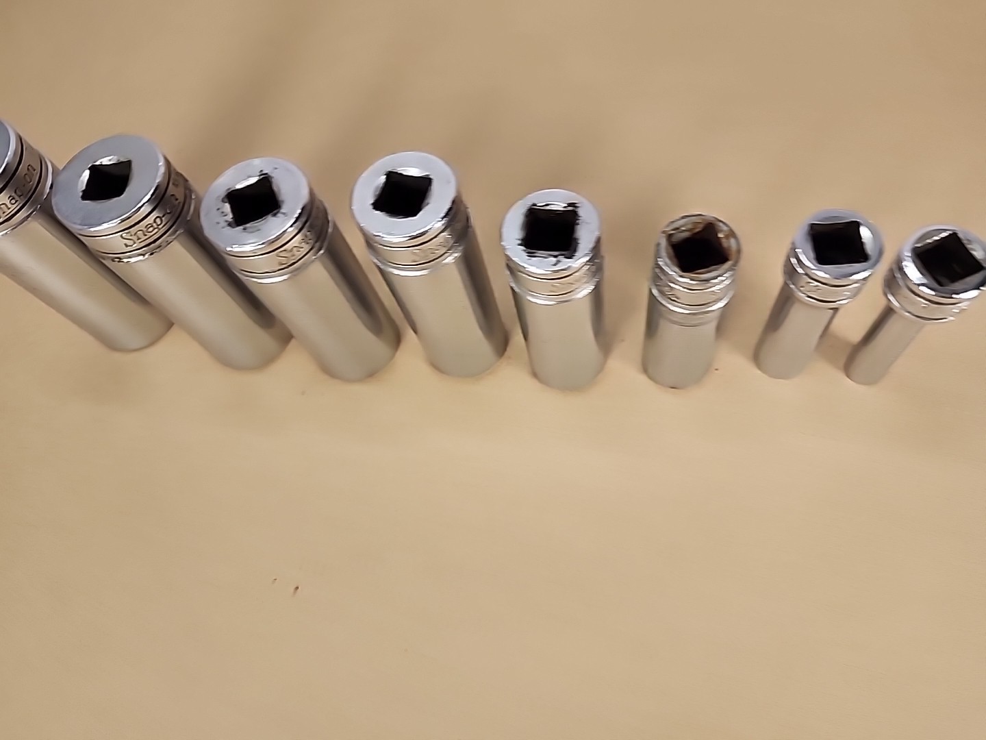 Snap-on Tools 8pc 3/8″ Drive SAE 12pt Deep Standard Sockets SF081-SF241