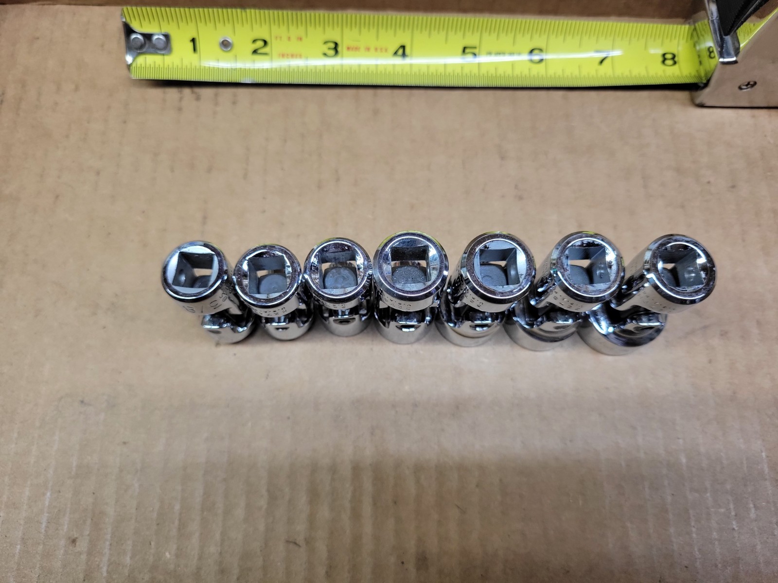 Proto USA 3/8″ Drive 7-Piece 6-Point Swivel Socket Set 3/8 – 3/4″ With Caddy
