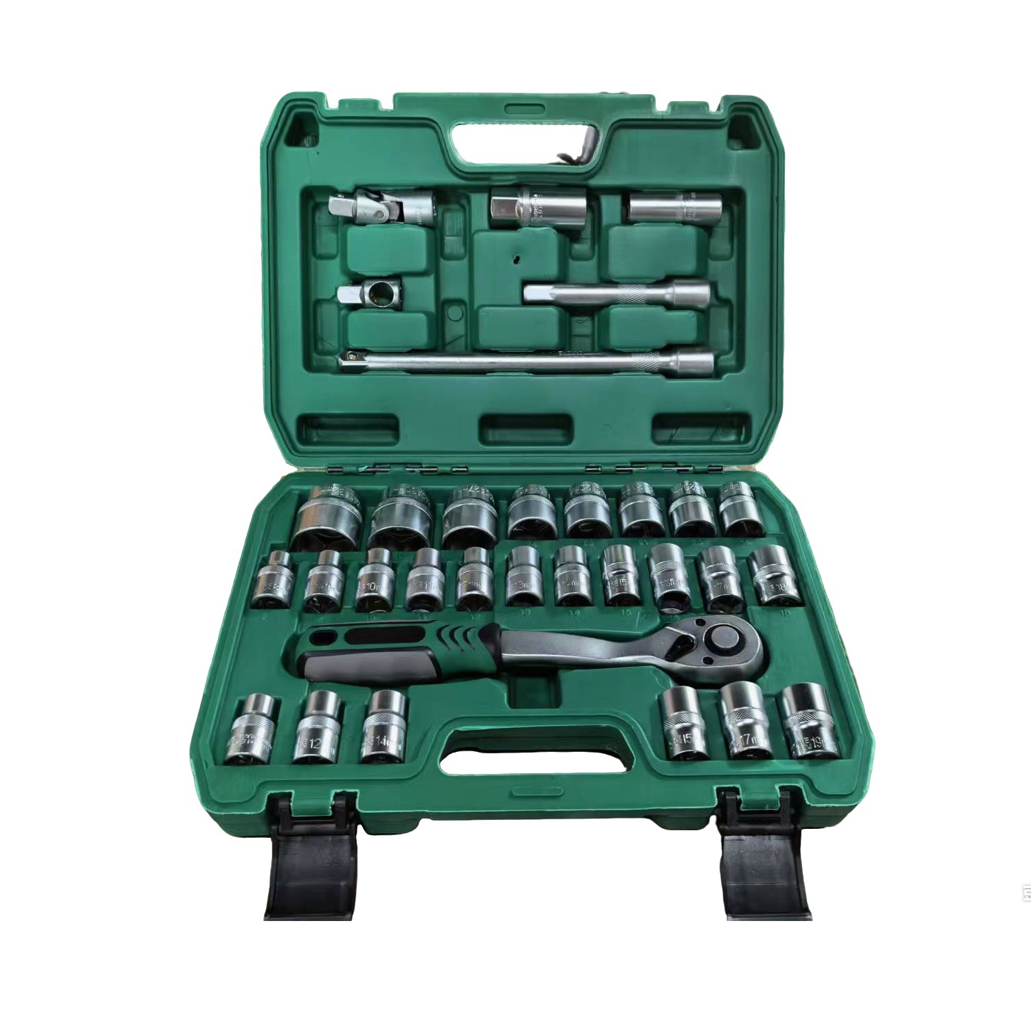 Metric 8-32mm Sockets 6/12 Point Ratchet Wrench Kit 32Pcs 1/2″ Drive Socket Set