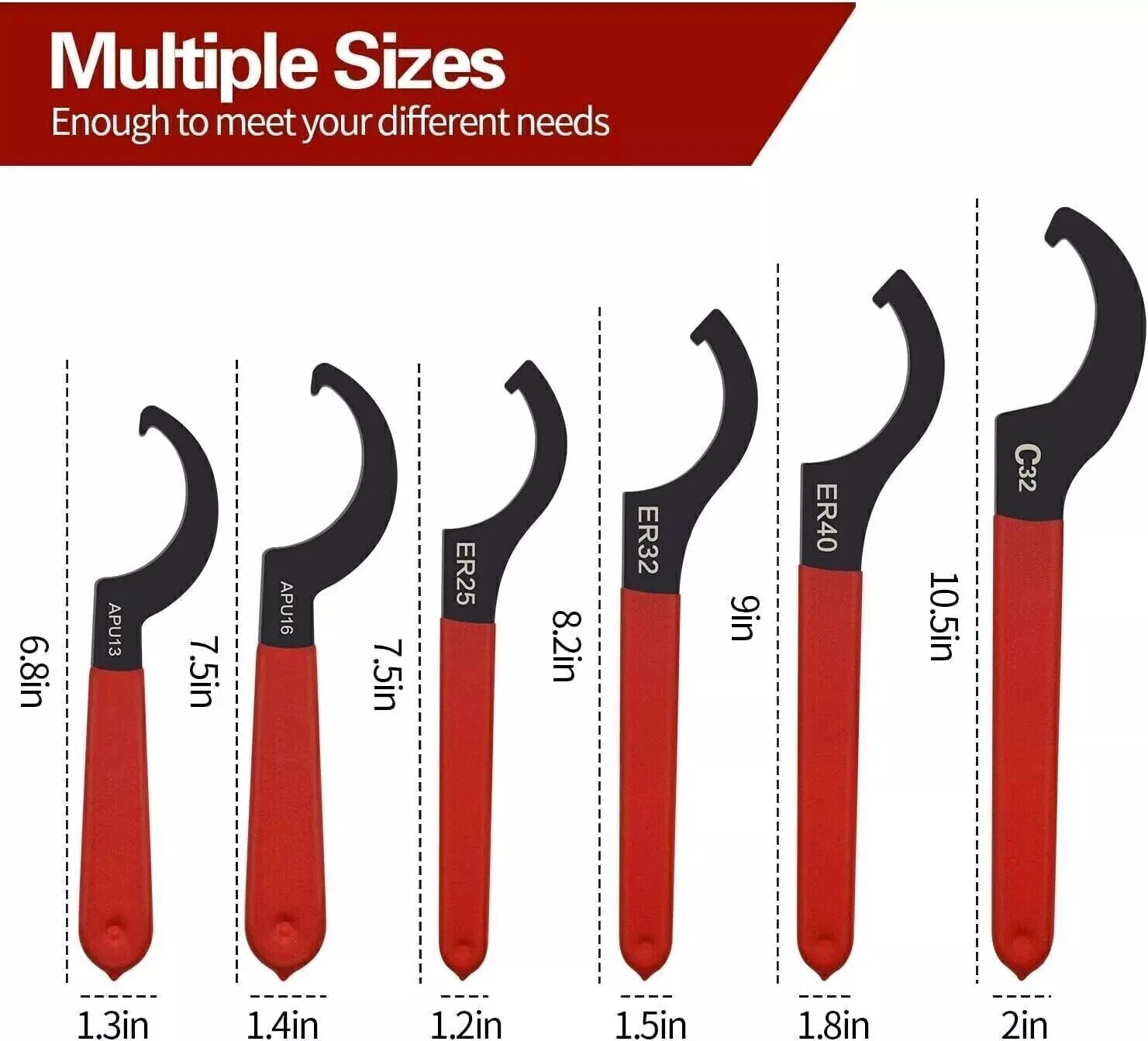 🔥 6pcs Coilover Spanner Wrench Set Coilover Wrench C-Shape Spanner Wrench Shock