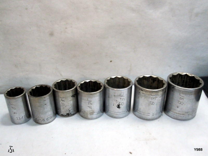 CRAFTSMAN set of 7 JEB sockets mix lot see description
