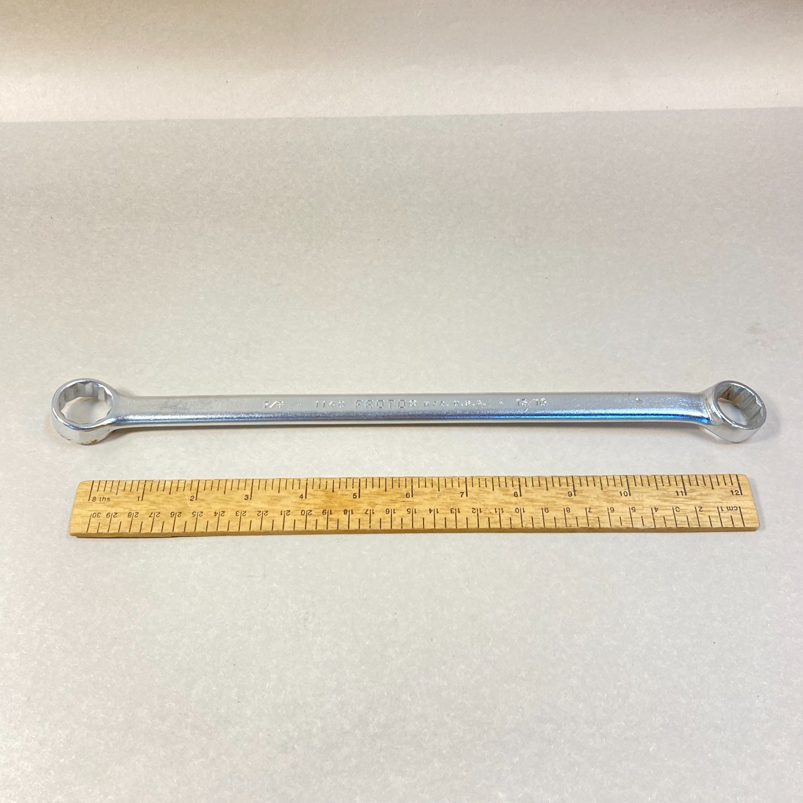 Proto Box End Wrench 7/8″-13/16″ 12 Point Long Reach SAE #1140 USA