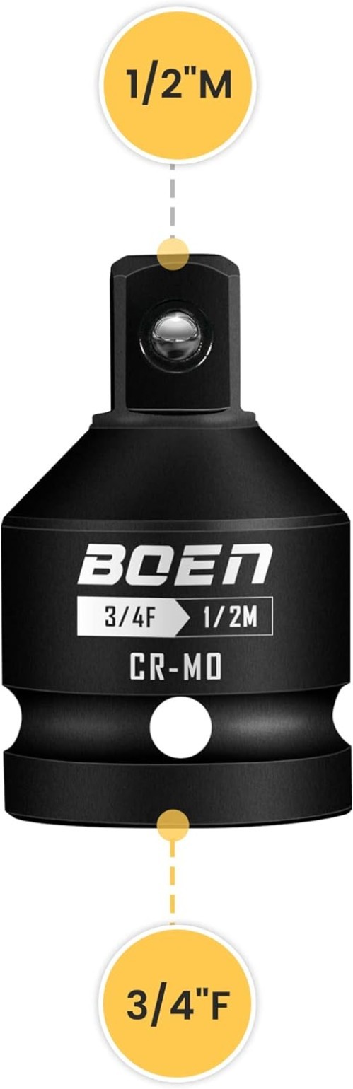 Cr-Mo Steel 3/4″F to 1/2″M Impact Socket Adapter for Professionals