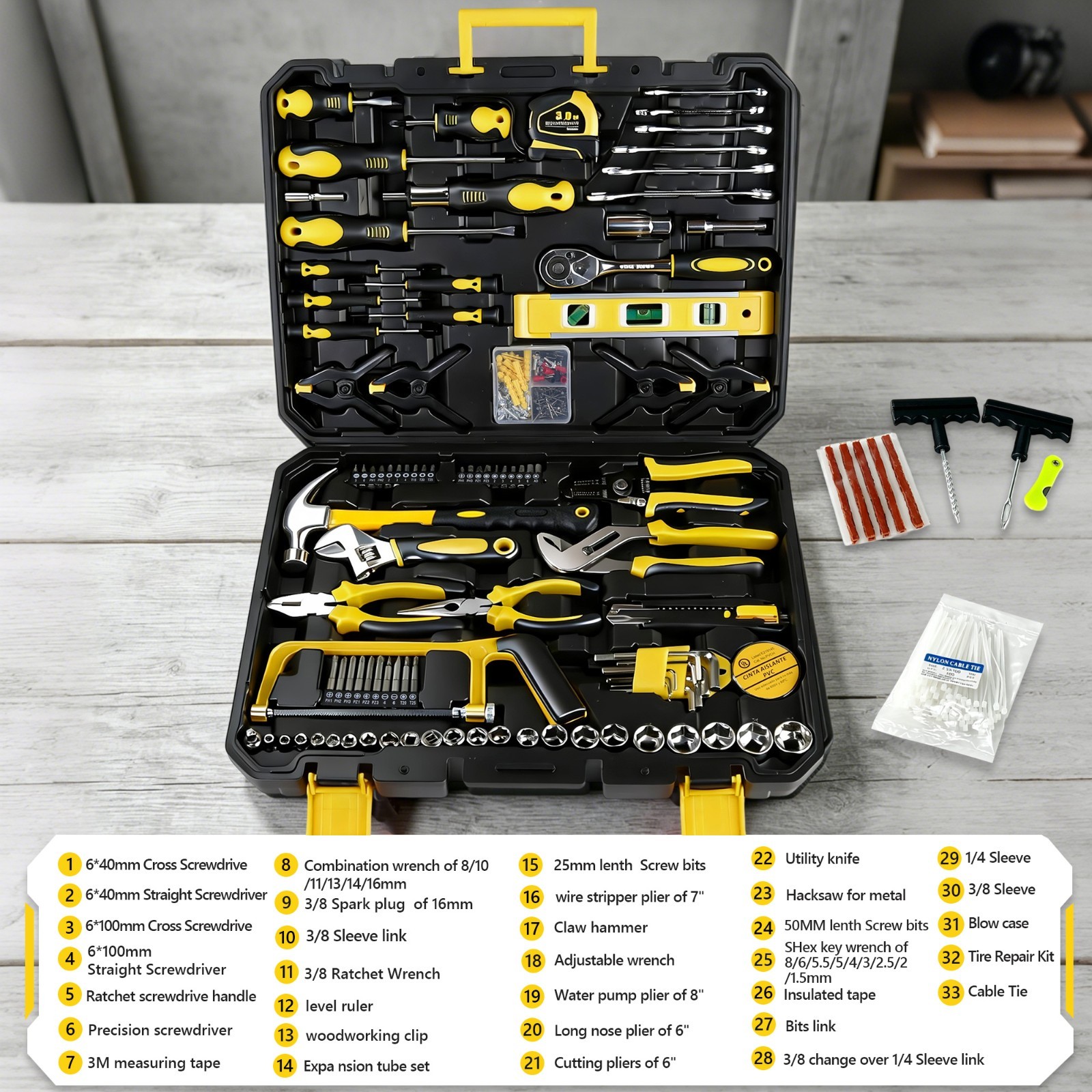 436-Piece Mechanics Tool Set Socket Wrench Auto Repair Kit with Hard Case