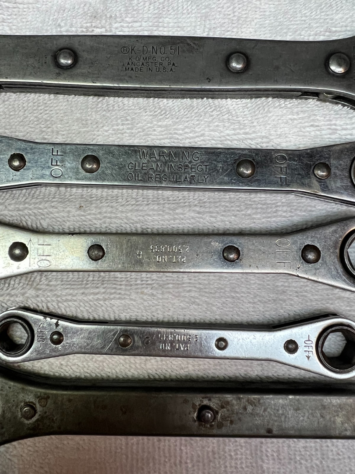 Snap on/KD-51/VACO/Unknown box end wrenches ratcheting.