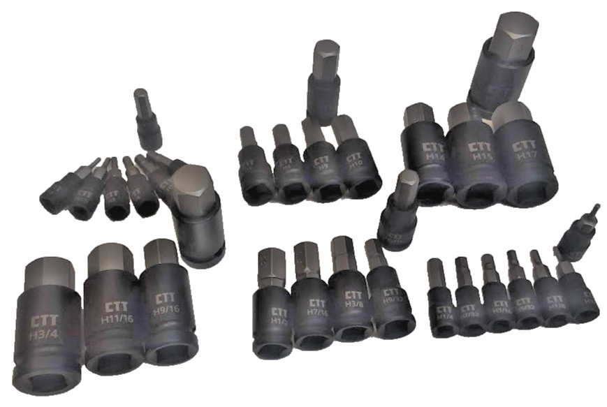 32PC Hex Allen Master Socket Impact Bit Set S2 Steel | SAE & Metric S2 Steel