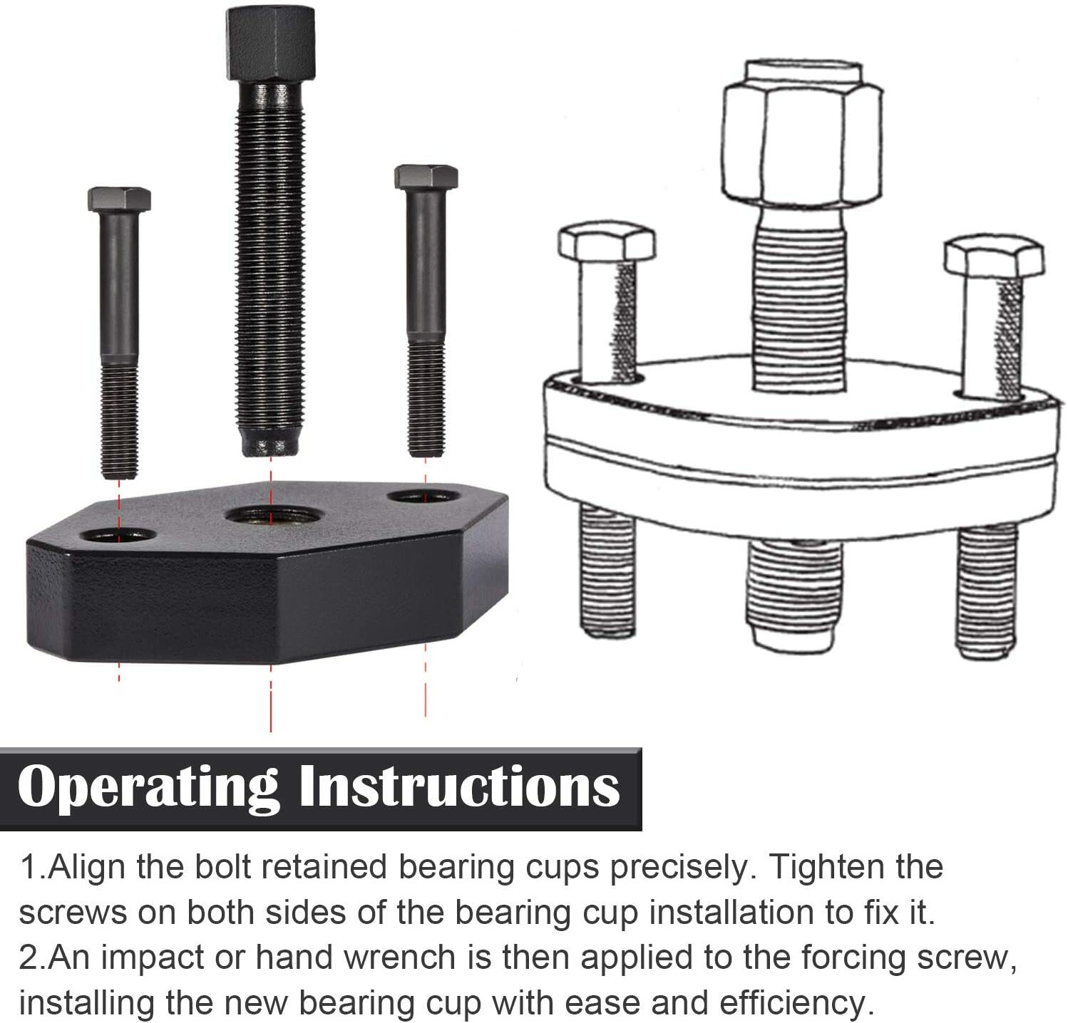 Heavy Duty Truck 10102 Universal U Joint Puller &5192 Bearing Cup Installer Tool