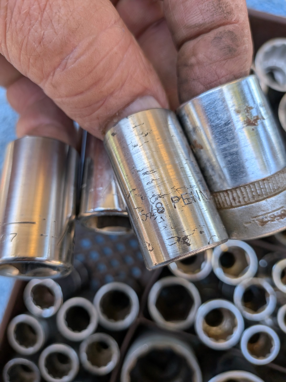 Lot of 70 + 1/2″ Dr Sockets SAE & some Metric Craftsman Thorsen Wright & More