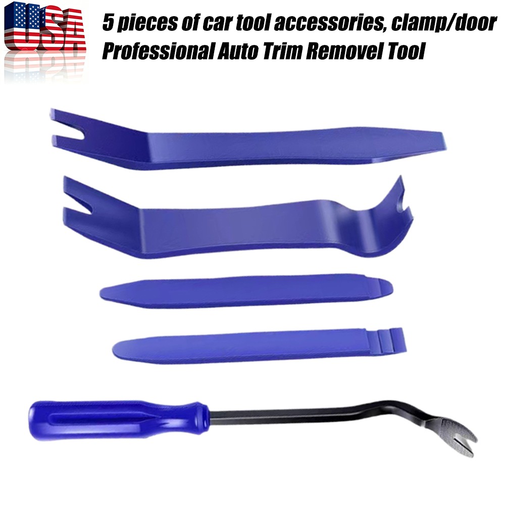 5Pcs Car Trim Removal Tool Set Hand Tools Pry Bar Panel Door Interior Clip Kit